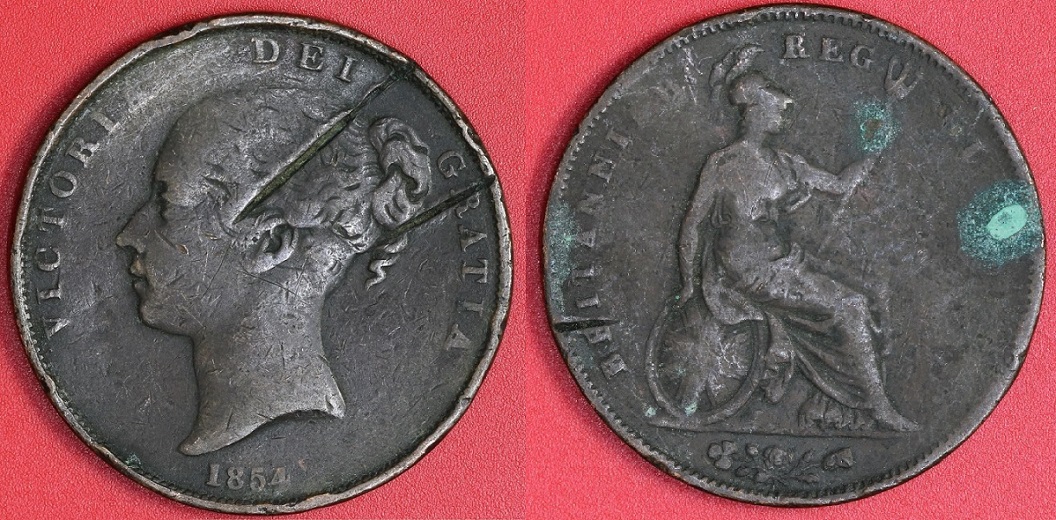 GB-1854-Penny---Planchet-Flaw-Or-Post-Mint-Damage?